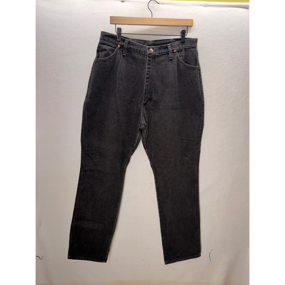 Wrangler Jeans Mens 18x32 Black Excellent Cowboy Cut 13MBKM Made in USA 35" 3631